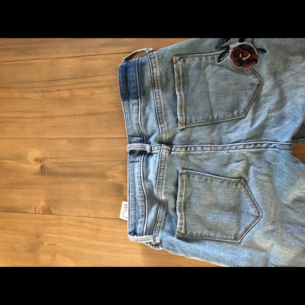 jeans with flower patches